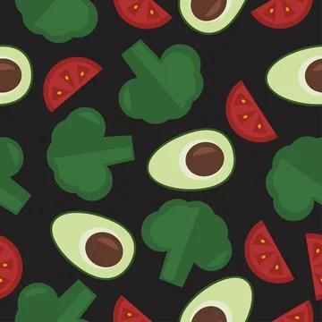 Pattern dark food vegetables vector Stock Illustration
