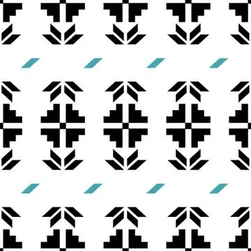 Pattern with dark geometric shapes on white background Stock Illustration