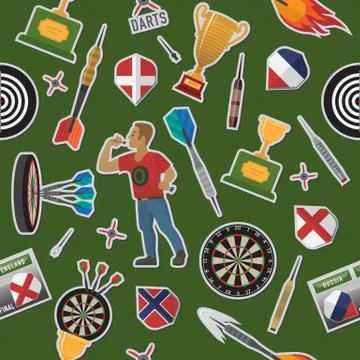 Pattern of darts items and elements in vector Stock Illustration