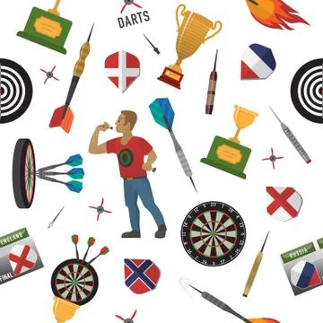 Pattern of darts items and elements in vector Stock Illustration