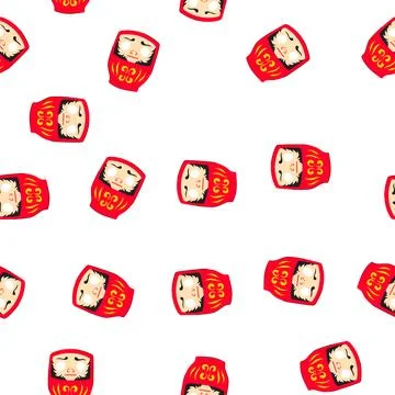 Pattern daruma doll representing japanese culture and good luck Stock Illustration
