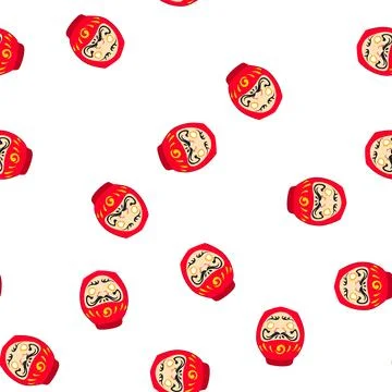 Pattern daruma doll representing japanese culture and good luck Stock Illustration