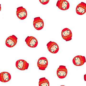 Pattern daruma doll representing luck and perseverance icon Stock Illustration