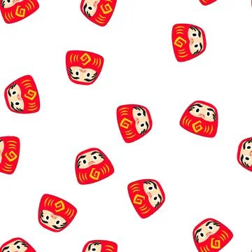 Pattern daruma doll representing luck and perseverance in japan Stock Illustration