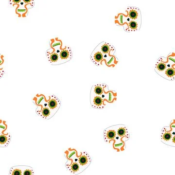Pattern death dead day skull cartoon vector 스톡 일러스트
