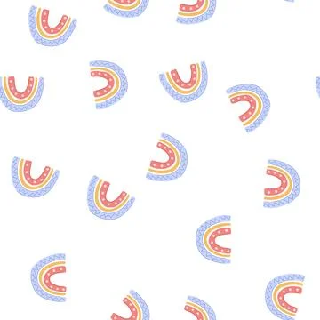 Pattern decor baby boho rainbow cartoon vector Stock Illustration