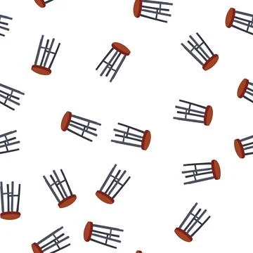Pattern decor bar stool cartoon vector Stock Illustration