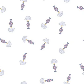Pattern decor vintage table lamp cartoon vector Illustrazione stock