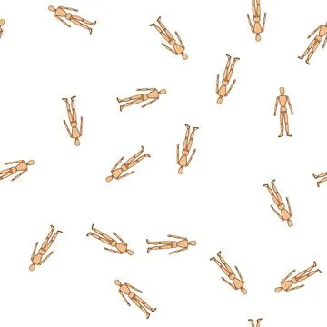 Pattern decor wood man model cartoon vector Illustrazione stock