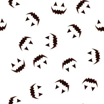 Pattern decoration carved pumpkin face cartoon vector Stock Illustration