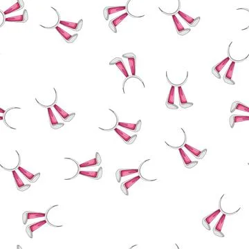 Pattern decoration easter bunny ear cartoon vector Illustrazione stock