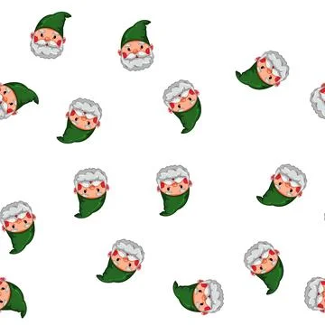 Pattern decoration garden gnome cartoon vector Stock Illustration