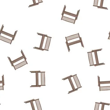 Pattern decoration garden outdoor bench cartoon vector Stock Illustration