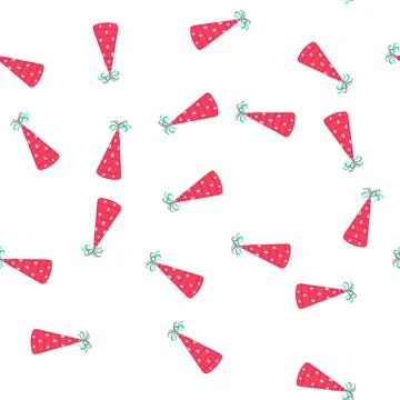 Pattern decoration party hat cartoon vector Stock Illustration