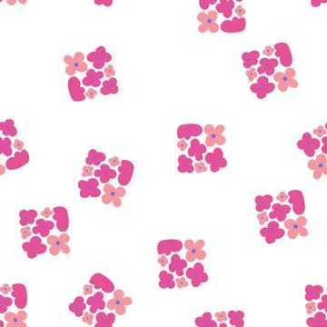 Pattern decorative abstract square flowers cartoon vector Stock Illustration