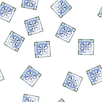 Pattern decorative azulejos ornament tile cartoon vector Stock Illustration