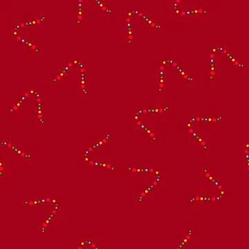 Pattern decorative christmas garland featuring a string of colorful round bea Stock Illustration