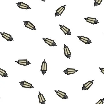 Pattern decorative exterior lamp cartoon vector Stock Illustration