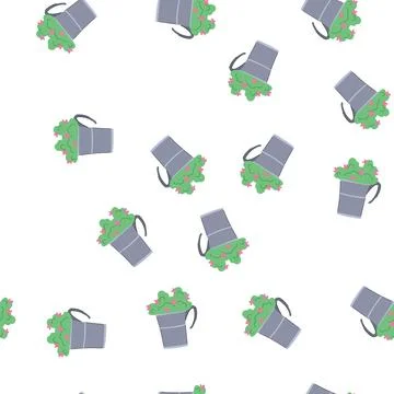 Pattern decorative hanging planter cartoon vector Stock Illustration