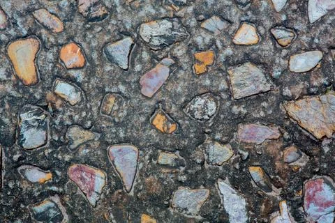 Pattern of decorative slate stone wall surface Stock Photos