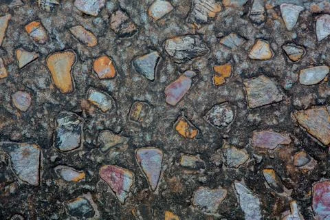 Pattern of decorative slate stone wall surface Stock Photos