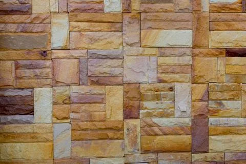 Pattern of decorative slate stone wall surface Stock Photos