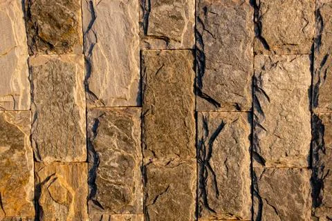 Pattern of decorative stone wall background Stock Photos