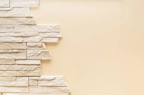 Pattern of decorative white slate stone wall surface Stock Photos