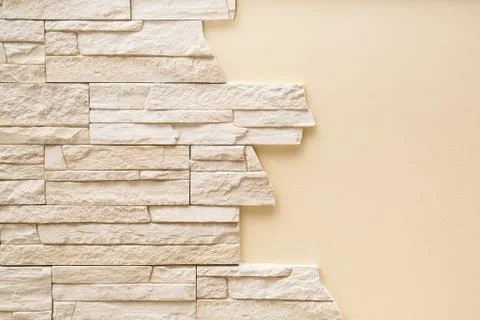 Pattern of decorative white slate stone wall surface Stock Photos