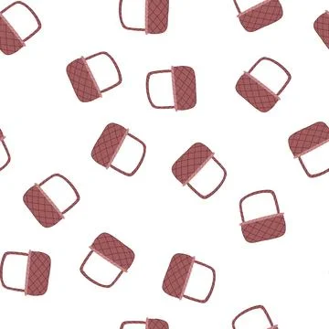 Pattern decorative wicker basket cartoon vector Stockillustratie