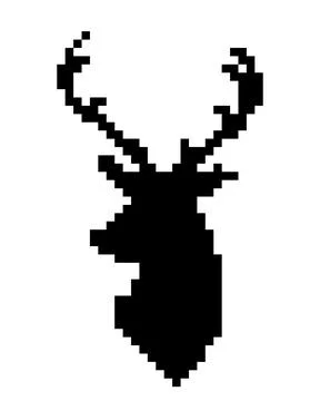 Pattern Deer. Pixel deer image. Vector Illustration of pixel art. イラスト素材