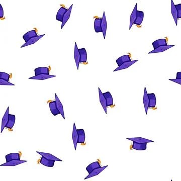 Pattern degree graduation hat cartoon vector 스톡 일러스트