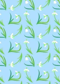 Pattern with delicate white wildflowers and circles. イラスト素材