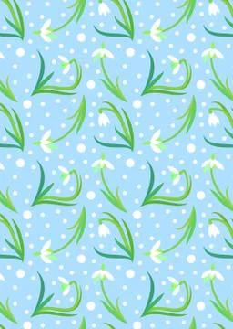 Pattern with delicate white wildflowers and circles. イラスト素材