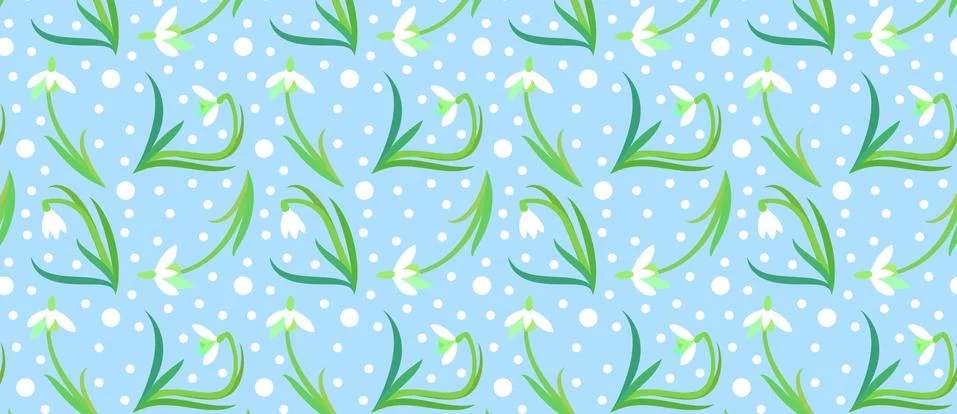Pattern with delicate white wildflowers and circles. イラスト素材