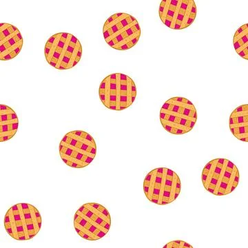 Pattern delicious berry fruit pie with lattice crust top view イラスト素材