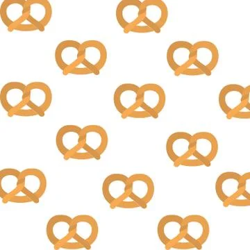 Pattern of delicious bread pretzel Stock Illustration