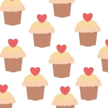Pattern of delicious cake with cherry Illustrazione stock