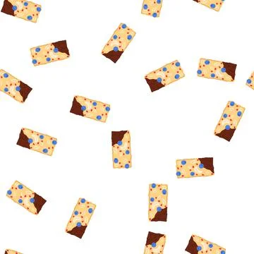 Pattern delicious granola bar cartoon vector Stock Illustration