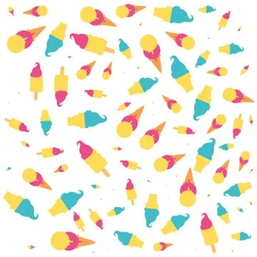 Pattern of delicious ice cream Stock Illustration