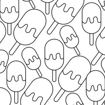 Pattern of delicious ice creams in stick Stock Illustration