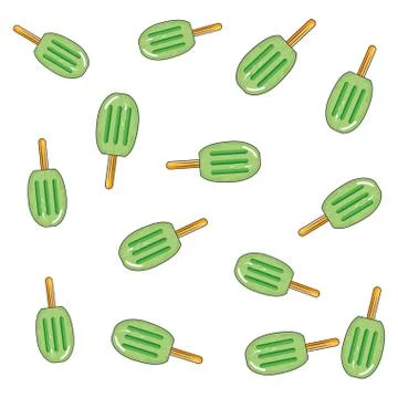 Pattern of delicious ice creams in stick Illustrazione stock