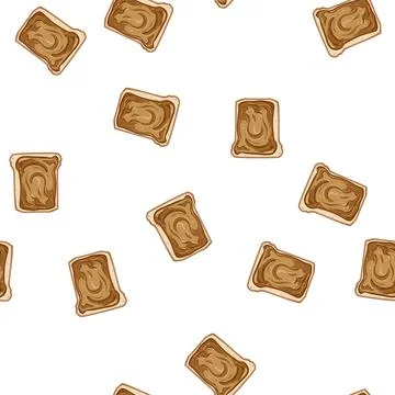 Pattern delicious toast jam cartoon vector Ilustración de archivo