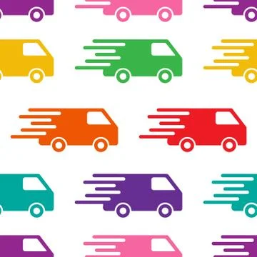 Pattern delivery car colorful 스톡 일러스트