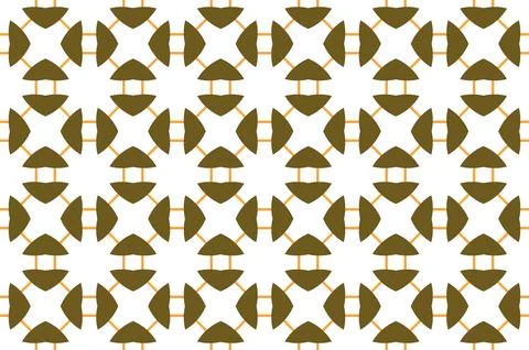 A pattern design of brown squares and triangles and orange circle on a whit.. イラスト素材
