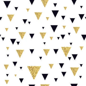 Pattern design digital golden geometric shapes triangle abstract graphic Stock Illustration