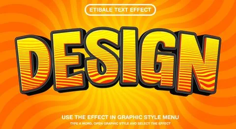 Pattern Design editable text effect vector template Illustrazione stock