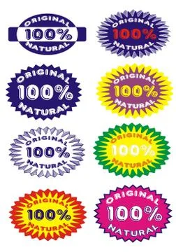 Pattern design emblems badge original hundred percent Stock Illustration