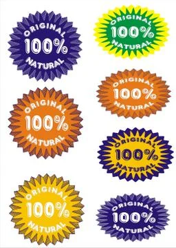 Pattern design emblems badge original hundred percent Stock Illustration