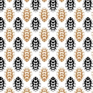 Pattern Design of Insect Illustrations Stock Illustration